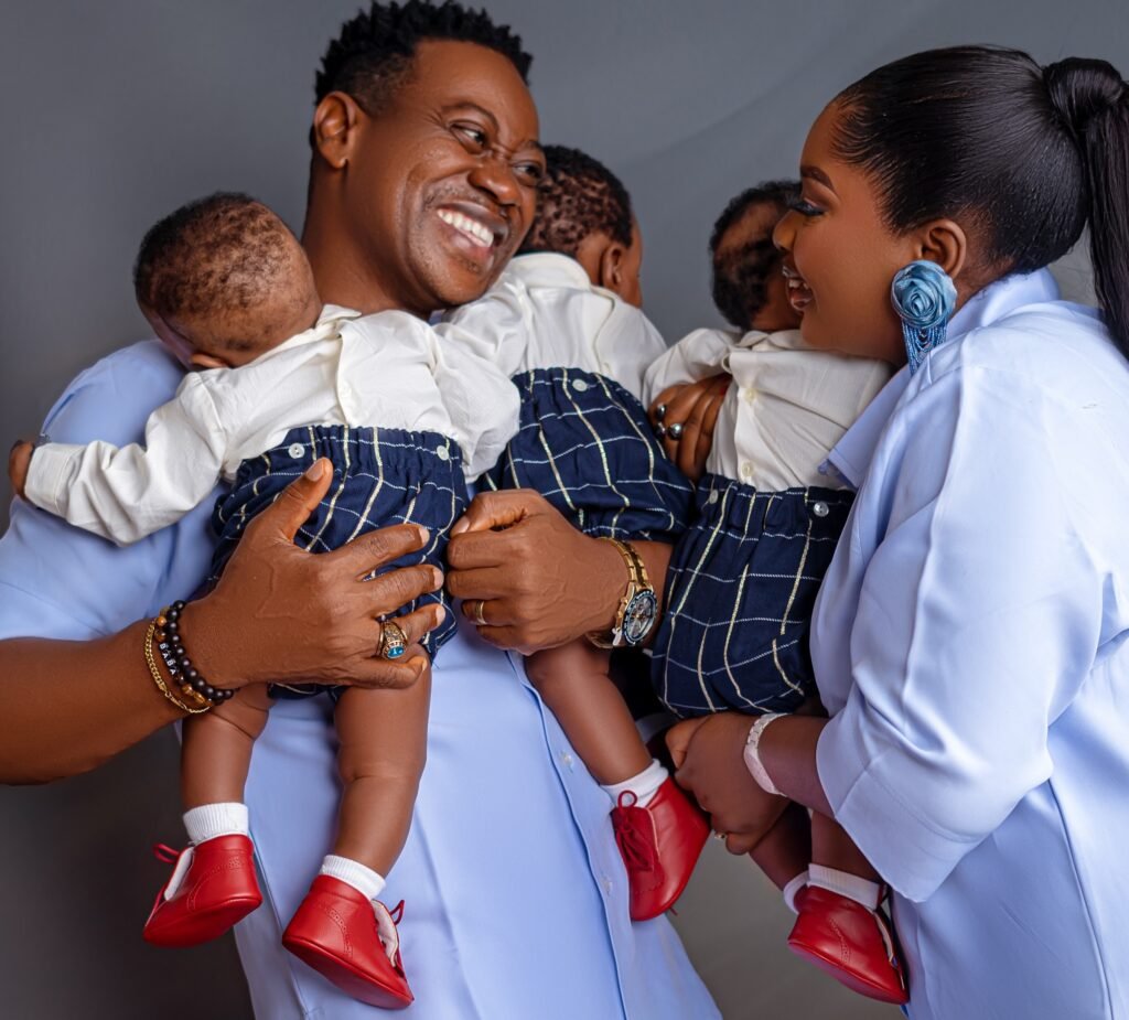 Lateef Adedimeji and his wife welcomed a set of triplets